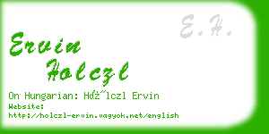 ervin holczl business card